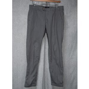Ted Baker London Grey Micro-Check Slim Fit Dress Pants 32R
